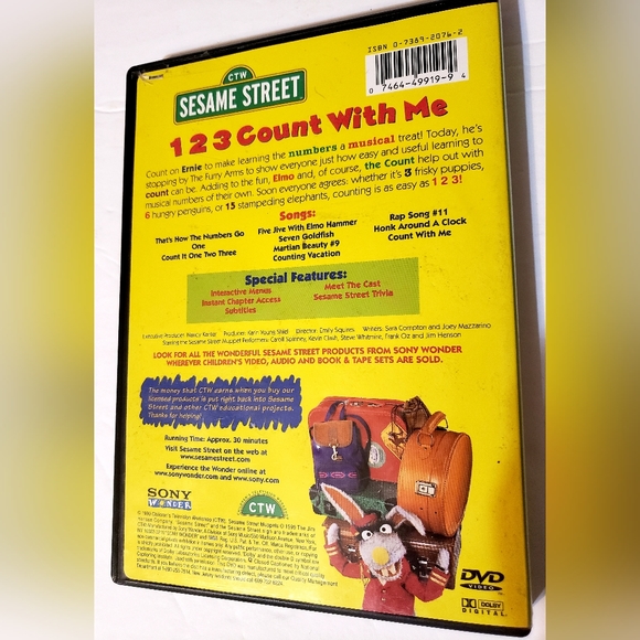 1999 SESAME STREET 1 2 3 Count with Me...Erie, Elmo and more DVD!! - Picture 4 of 6